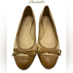 Anzetutto Made in Brazil Brown Tan Leather Hidden Heel Flats SZ 7.5